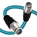 GEOAOBLE 3.3FT M12 8 PinX Code Male to 8 Pin X Code Male Industrial Cable High Flexible Shielded CAT6A Ethernet Cable for Industrial Camera Automation Application 1M