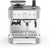 3-in-1 Coffee Maker,Espresso Machine with Built-in Grinder & Milk Frother, for Espresso, Cappuccino & Latte, 85oz Removable Water Tank, Home Barista Machine, Ideal Gift for Coffee Lovers (Silver)