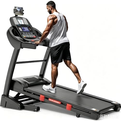 4.5HP Foldable Treadmill with 15 Levels Auto Incline, Portable Treadmill for Home Use, 300lbs Capacity, 64+3+3+1 Programs, 10MPH Speed, HiFi Bluetooth Speakers, Smart APP Control, Knee Strap Gift