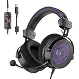 FIFINE Open Back Gaming Headset with 7.1 Surround Sound - Expansive Open Audio - USB/3.5mm Dual Wired Connection - Detachable Mic for PC, PS5, PS4, Laptop, Mac, Xbox, Mobile - Ampligame H18V Lite BP