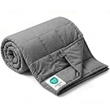 Smart Queen Weighted Blanket for Adults (15 lbs, 48” x 72”, Twin Size) Breathable Heavy Throw Blanket for 120-160 lbs, Soft Thick Blankets with Cooling Glass Beads, All Season, Machine Washable, Grey