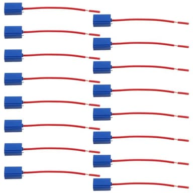 MOLUCKFU 20pcs Ceramic Headlight Socket Wire Connector H1 Adapter Wiring Harness Auto Light Bulb Base for Car Headlamp Fog Light Retrofit