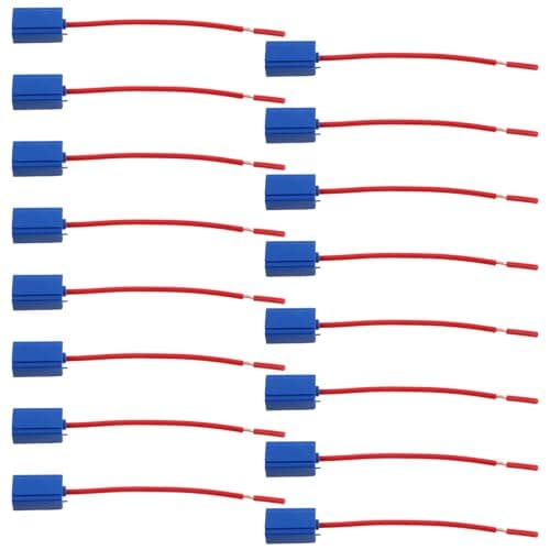MOLUCKFU 20pcs Ceramic Headlight Socket Wire Connector H1 Adapter Wiring Harness Auto Light Bulb Base for Car Headlamp Fog Light Retrofit