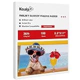 Koala Glossy Thin Inkjet Printer Paper for DIY Chip Bag and Print Brochure Flyer 8.5x11 Inches 100 Sheets 36LB for Inkjet Printers Use DYE INK
