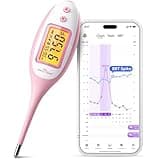 Easy@Home Bluetooth Basal Thermometer: Smart BBT for Ovulation with Large Backlit LCD Screen, 1/100th High-Precision Tracker & 30-Reading Memory | Compatible Premom App | EBT-770