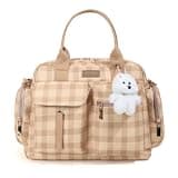ANKICK Tote Diaper Bag Small Baby Travel Bag Lightweight Shoulder Plaid Mom Bag