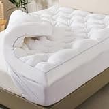 WhatsBedding 5 Inch Memory Foam Mattress Topper King Size, Supportive Fluffy Shredded Memory Foam Filled Pillow Top, Extra Soft Bed Topper with Deep Pocket, 78x80 in
