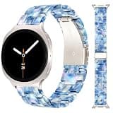 Calina Resin Band Compatible with Samsung Galaxy Watch 8 Bands 40mm 44mm/Galaxy Watch 8 Classic Band 46mm Women Men, Light Cute Replacement Bands for Samsung Watch 8 Bands, Blue