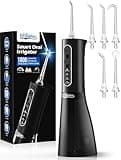 WELLFINE Water Dental Flosser Teeth Pick: Portable Cordless 4 Modes Flossers Pic 300ML Rechargeable Floss Pik Powerful IPX7 Waterproof Oral Irrigator for Cleaning Gum Care Braces for Home Travel