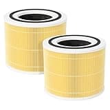 Core 300 Replacement Filter for LEVOIT Core 300 & 300S Air Purifier, 3-Stage H13 True HEPA Filter for Common Airborne Substance Removal, Replace Core 300-RF, Yellow, 2-Pack