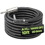 AA AUDIO ACCESSORY REAN by Neutrik Right Angle Speaker Cable 10ft, 14 AWG 1/4" TS Mono, Kevlar-Reinforced 99.99% OFC, Noiseless Dual Shielded Amp Head to Cabinet Cable for Marshall Boss Orange EVH