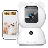 CINMOORE 2.5K Security Camera Indoor, Free AI Person/Pet/Cry Detection, 4MP Pet/Dog/Cat Camera w/Phone App, Pan Tilt 2.4GHz WiFi Cameras for Home Security, Full Duplex 2-Way Audio, IR Night Vision