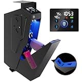 KornerBatl Quick Access Biometric Bedside Gun Safe for handgun, 2 in 1 Mounted Drop Down Nightstand Pistol Safe with Fingerprint & Passcode & Key 3 Ways, Birthday Gifts for Men