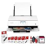 Canon PIXMA TS8820 Wireless All-in-One Inkjet Printer | Print Copy Scan | High-Resolution Photo Color Output for Home Office Creative Projects Everyday Documents + 32GB Card + More (8 Items)