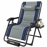 Amopatio XXL Padded Zero Gravity Chairs Foldable Zero Gravity Lounge Chair Outdoor Portable Reclining Chair with Removable Cup Holder/Headrest/Footrest