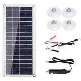 Flexible Solar Panel Kit 10W 12V with Dual USB, Waterproof Trickle Charger for Car RV Boat for atv Battery Maintenance and Camping