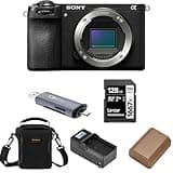 Sony Alpha a6700 Mirrorless Camera Body Bundle with 128GB SD Card, Shoulder Bag, Extra Battery, Charger, Card Reader, Sony 1 Year Limited Warranty