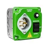 20 Amp 125V Manual Generator Transfer Switch, Compatible with EZ Generator Switch. Pre-Wired Essential Circuit Backup Power Switch for Home, Safe Power Transfer for Refrigerator, Furnace, Lights.
