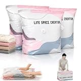 Life Space Creator Storage Bags, No Pump Vacuum Storage Bags Large Capacity, Big Vacuum Storage Compression Bags No Pump Needed for Clothes, Bedding, Travel & Closet Organization (3PCS, Small)