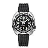 ADDIESDIVE Mens Automatic Watch Luminous Sapphire Crystal Diver 200 M Analog Diving Watch Black Waffle Rubber Strap