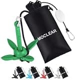 Moclear Kayak Anchor Kit, 1.5 lb Compact Folding Grapnel Anchor for Kayaks, Canoes, SUPs, Jet Skis, Small Boats - Lightweight Portable Marine Boat Anchor with Rust-Resistant Design (Green)