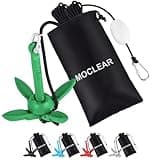 Moclear Kayak Anchor Kit, 1.5 lb Compact Folding Grapnel Anchor for Kayaks, Canoes, SUPs, Jet Skis, Small Boats - Lightweight Portable Marine Boat Anchor with Rust-Resistant Design (Green)