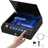 Stop box Gun Safe, Biometric Gun Safe, Bedside Gun Safes for Cloakroom Living Room Bedroom Nightstand Drawer Bedside and Car