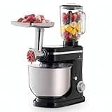 Flamebrook ProMix 1000 Stand Mixer, 700W Tilt-Head Kitchen Mixer with 6.3-Qt Stainless Steel Bowl, 6-Speed Control, Dough Hook, Flat Beater & Whisk, Planetary Mixing Action, Black