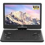 ieGeek 15.9" Portable DVD Player with 14.1" Swivel Screen, HDMI Input, 6-Hour Rechargeable Battery, Region Free, USB/SD Playback, Ideal Gift for Seniors, Kids and Travel, Black