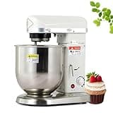 GSHSHOU 3-in-1 Electric Stand Mixer, 5L/7L/10L Commercial Food Mixer with Stainless Steel Bowl, 3-Speed Dough Hook Kneader & Cake Beater, for Dessert Shop,Cake Shop,Pizza Shop,Restaurant 5L