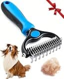 Pet Grooming Tool for Dogs & Cats - Dematting Comb, Double Sided Pet Grooming Brush for Removing Loose Hair, Mats, Tangles & Undercoat, Stainless Steel Grooming Tool for Long & Short Hair (Blue)