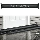 4pcs 5ft Water Activated Flood Barriers for Home - Sandless Sand Bags, Reusable Water Barriers Sandbags for Flooding Home Exterior Doors Garage Basement