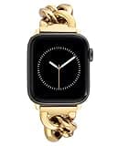 WITHit Anne Klein Fashion Chain Bracelet for Apple Watch, Secure, Adjustable, Apple Watch Replacement Band, Fits Most Wrists (38/40/41mm, Gold)