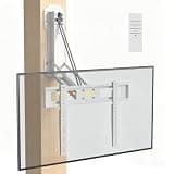 FORGING MOUNT Motorized Fireplace TV Mount for 32-85" Flat & Curved TVs, Remote Control Electric Pull Down Mounting Bracket, Height Adjustable, Swivel, Tilt, Holds 88lbs, Max VESA 600x400mm, White