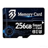 256GB Memory Card with Adapter, High Speed TF Card UHS-I Class 10 A1, Red Gold Flash Storage Expansion for Smartphones, Tablets, Dash Cams & Security Cameras