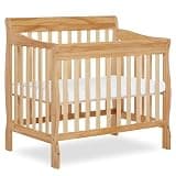 Dream On Me Aden 4-in-1 Convertible Mini Baby Crib, GREENGUARD Gold & BSA Certified, Sustainable Pinewood, Non-Toxic Finish, 3 Mattress Heights, Converts to Mini Day & Twin-Size Bed - Natural