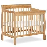 Dream On Me Aden 4-in-1 Convertible Mini Baby Crib, GREENGUARD Gold & BSA Certified, Sustainable Pinewood, Non-Toxic Finish, 3 Mattress Heights, Converts to Mini Day & Twin-Size Bed - Natural