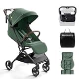 MAMAZING Ultra Air Lightweight Baby Travel Stroller with Carbon Fiber Frame, Compact & Airplane-Friendly, One-Handed Fold, 11.6 lbs, Perfect for Toddlers, Organizer & Cushion Included, Green