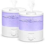 H1-XIT 2 Pack of 2L Cool Mist Humidifier, Top Refill, Nano Fine Mist Out Put, No Leakage for baby, bedroom, living room