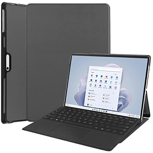 Smart Tablet Case for Microsoft Surface Pro 10/9,Tri-Fold Smart Tablet Case, Shockproof Stand Case Cover,Grey