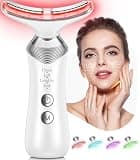 Facial Massager for Face and Neck, 7-in-1 Face Neck Massager Tool with 4 Modes, Facial Massage Beauty Device for at-Home Skin Care