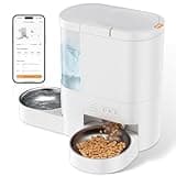 Automatic Cat Feeder and Water, 5G WiFi App Controlled Cat Dry Food Dispenser, 2 in 1 Timed Pet Feeder, 4L Food & 3L Gravity Waterer with Voice Recording, 10 Meals Programmable 1-15 Portion Control