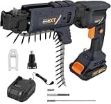 20V Drywall Screw Gun Brushless, MAXXT Cordless Lithium-Ion Brushless Self Feeding Drywall Screwdriver Autofeed 5000RPM with Collated Drywall Attachment(Included 2.0Ah Battery and Charger)