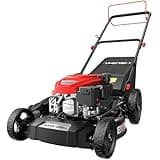 AMERISUN 21-Inch Self-Propelled Gas Lawn Mower for Large Yard, 170cc 4-Stroke Engine, 6-Position Adjustable Cutting Height, 3-in-1 Mulching, Side Discharge & Rear Bag for Garden Landscaping