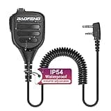 BAOFENG Microphone Handheld Heavy Speaker BF-850 Ham Radio Mic IP54 Waterproof Volume Adjustable Speaker Mic for UV-5R BF-F8HP PRO AR-5RM UV-21R for Kenwood Retevis Walkie Talkies (Black