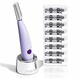 Michael Todd Beauty Sonicsmooth Dermaplane Razor for Women Face + Eyebrow trimmer Dermaplaning System - Peach Fuzz Remover - 8 Weeks of Dermaplaning Blades