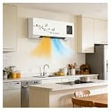 Mini Portable Air Conditioner & Heater - Quiet 2-in-1 Wall-Mounted Ac for Home & Kitchen, Smart 110v Unit with Remote Control, Energy-efficient Cooling & Heating Fan Yellow 21.26inx4.92inx7.87in