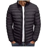 Jianekolaa Men's Solid Color Lightweight Water-Resistant Puffer Jacket