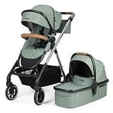Beberoad Love RX 3-in-1 Baby Stroller with Basket, Toddler Strollers, Foldable Newborn Infant Stroller with Organizer, Rain Cover, Sunshade & Mosquito 2 in 1 Cover, Large Storage Basket (Green)