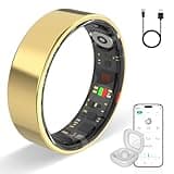 Govllfoz Smart Ring Health Ring Fitness Tracker with 24/7 Sleep Tracking Activity Tracker Step Counter Calorie Fitness Ring for Women & Men iOS & Android (Gold, 10)
